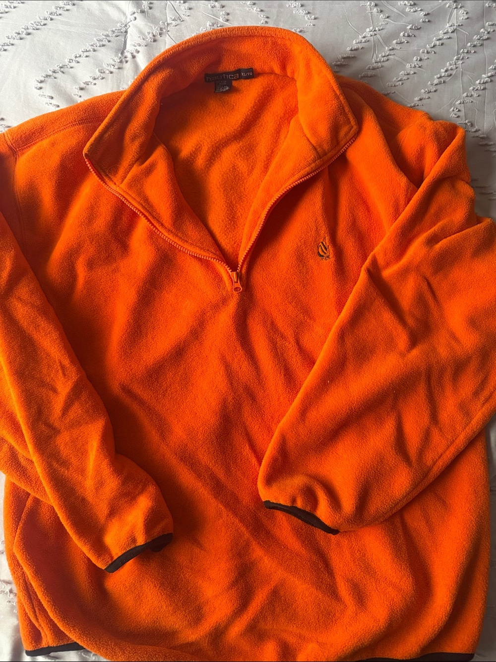 Nautica Bright Orange Half-Zip Fleece Pullover - Men's